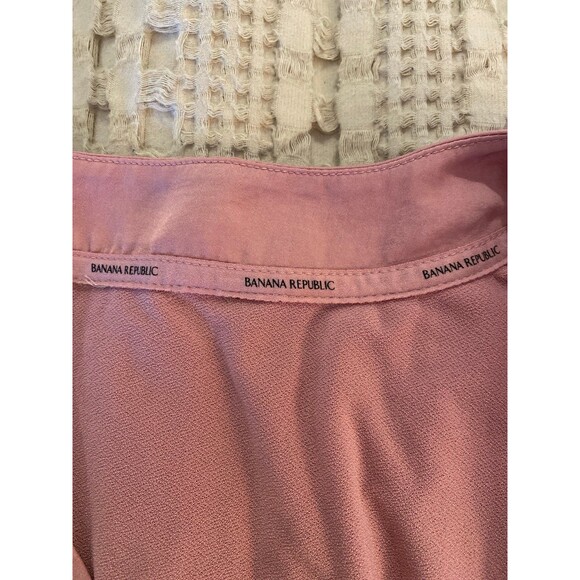 Banana Republic Blouse Size ? large Top Pink Dusty Rose V Neck 3/4 Sleeves - Picture 7 of 9